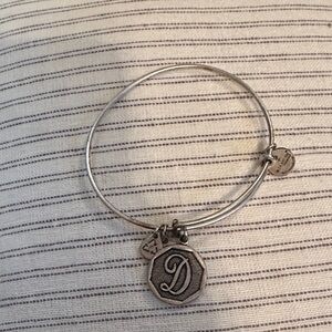 Alex and Ani Silver Initial D Bangle Bracelet